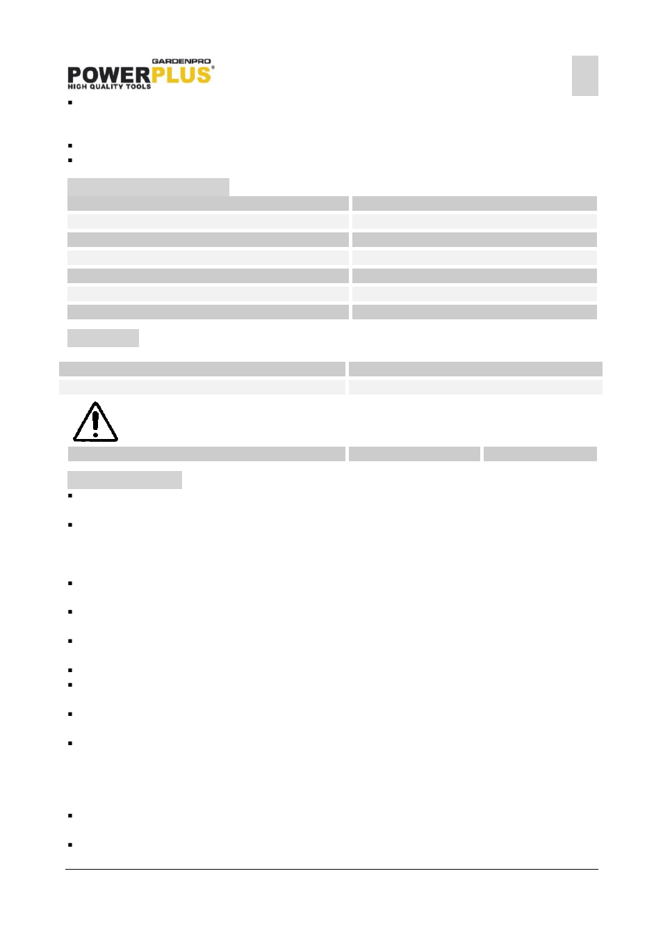 Technical data, Noise, Warranty | Powxg2009, 9 technical data, 10 noise, 11 warranty | Powerplus POWXG2009 HEDGE TRIMMER 750W 690MM EN User Manual | Page 6 / 8