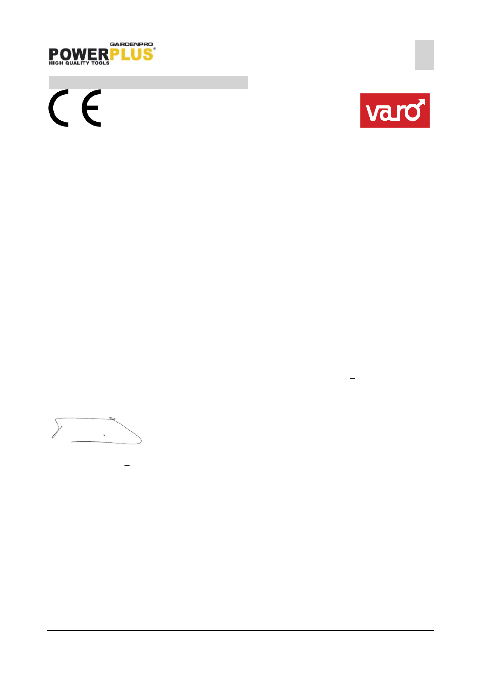 Declaration of conformity | Powerplus POWXG2009 HEDGE TRIMMER 750W 690MM EN User Manual | Page 8 / 8