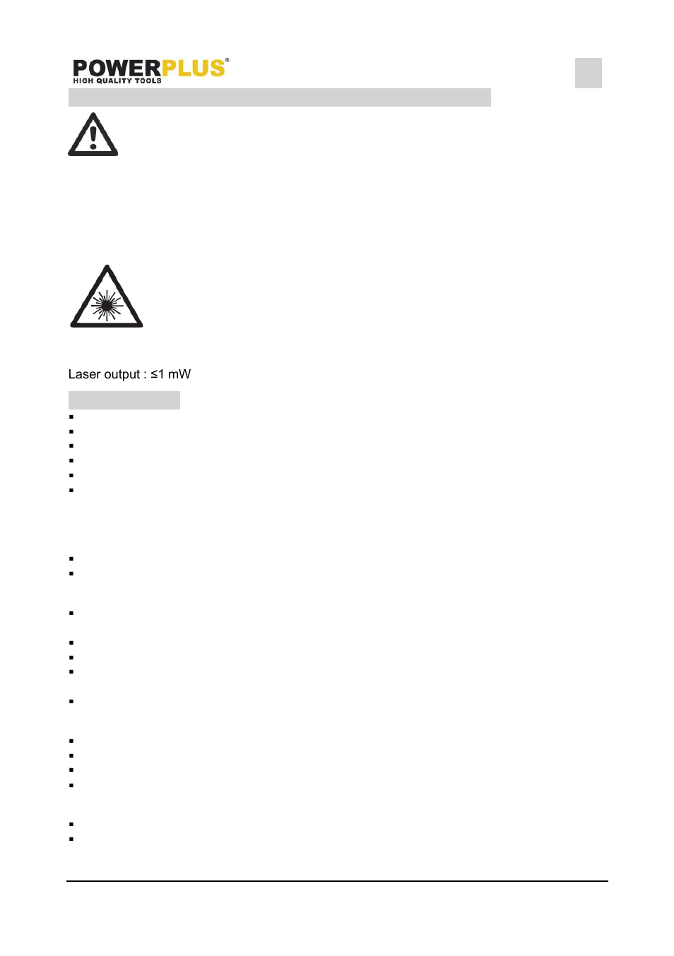 Additional safety instructions for lasers, Assembly, Mounting the stand (fig. 1) | Mounting the table (fig. 2 - 4), Mounting the head (fig. 5 & 6), Mounting the safety guard (fig. 7) | Powerplus POWX154 B ENCH DRILL 500W EN User Manual | Page 6 / 11