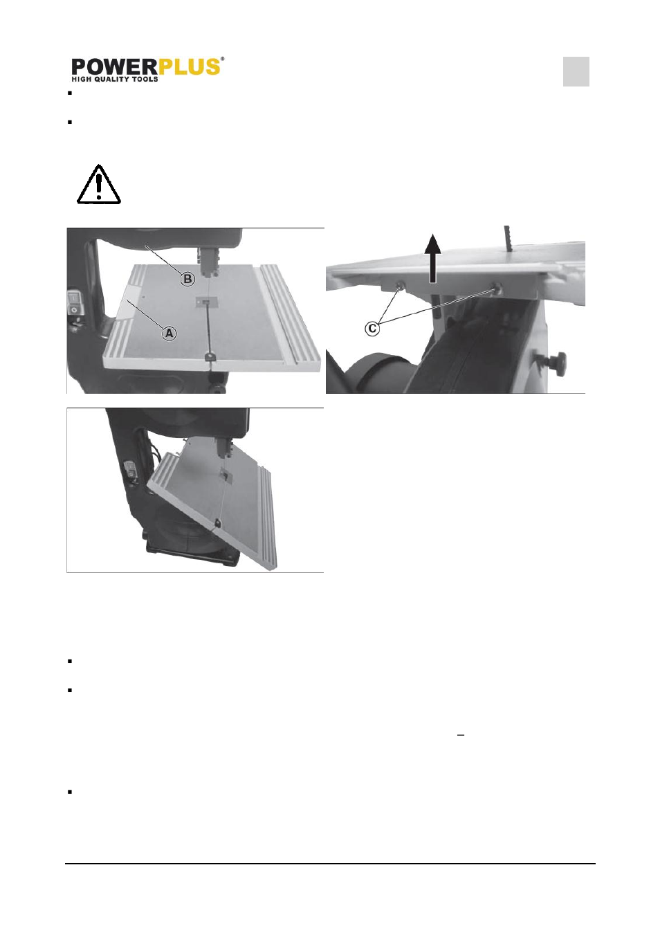 Tension the saw band | Powerplus POWX180 BAND SAW 350W EN User Manual | Page 6 / 14
