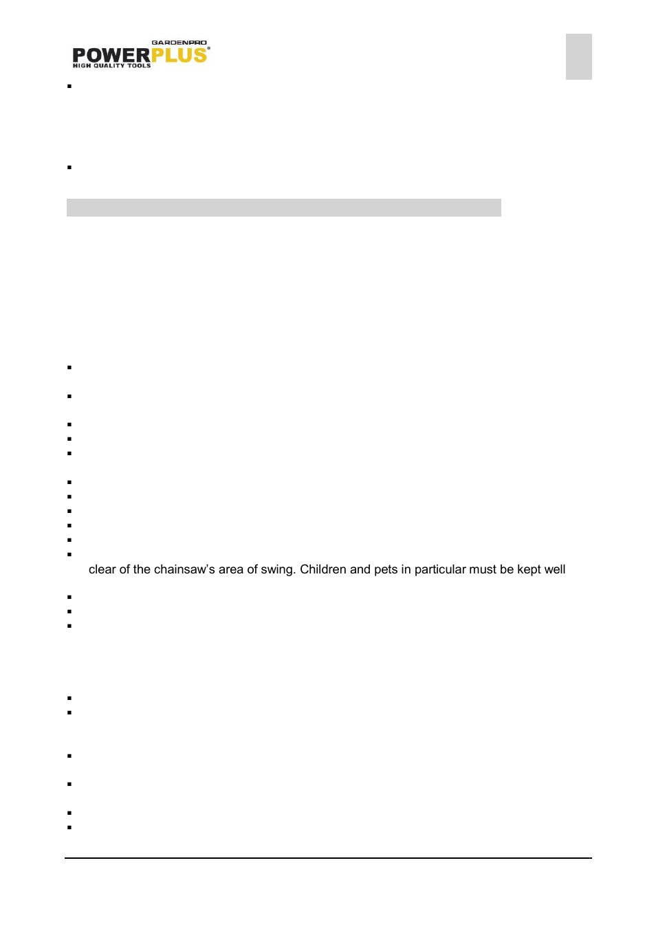 Service, Safety instructions and accident prevention | Powerplus POWXG1031 TELESCOPIC CHAINSAW 900W 300MM 3-IN-4 EN User Manual | Page 6 / 12