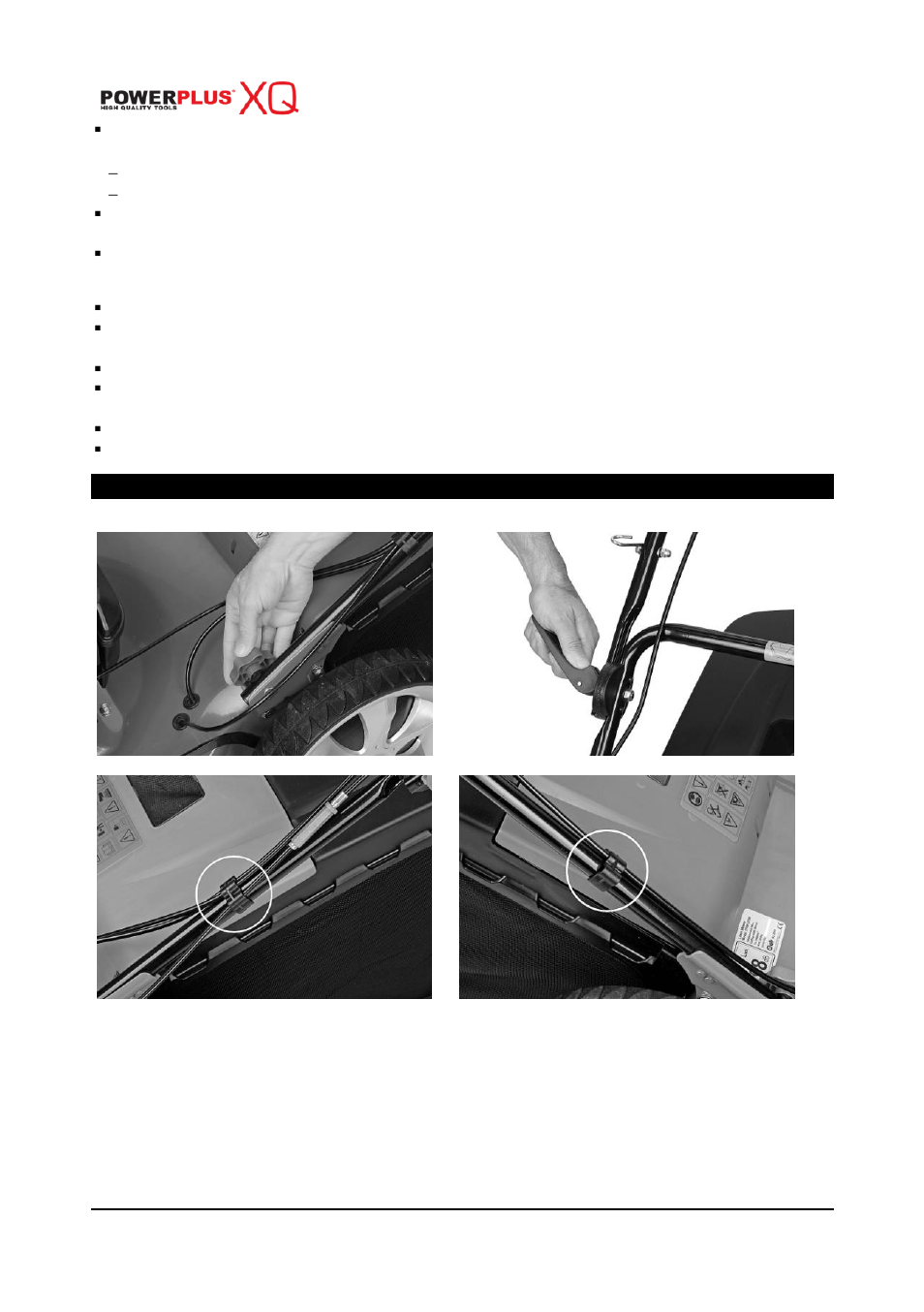 Maintenance and storage, Assembly, Folding handle | Powerplus POWXQG7556 LAWNMOWER 190CC 560MM EN User Manual | Page 6 / 19