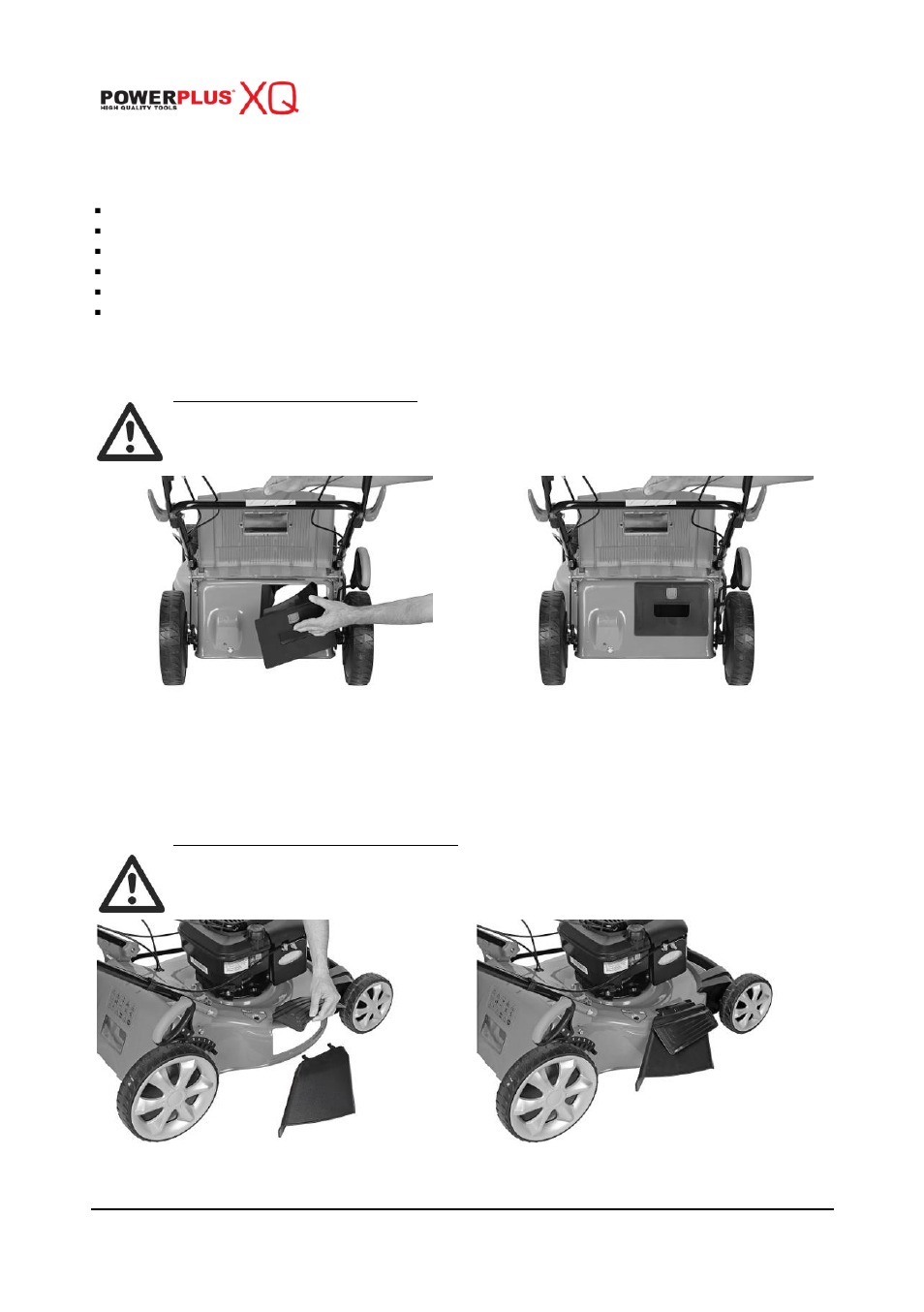 What is mulching, Different uses, Retrofitting for mulching mower | Resetting for side-discharge mowing | Powerplus POWXQG7556 LAWNMOWER 190CC 560MM EN User Manual | Page 9 / 19