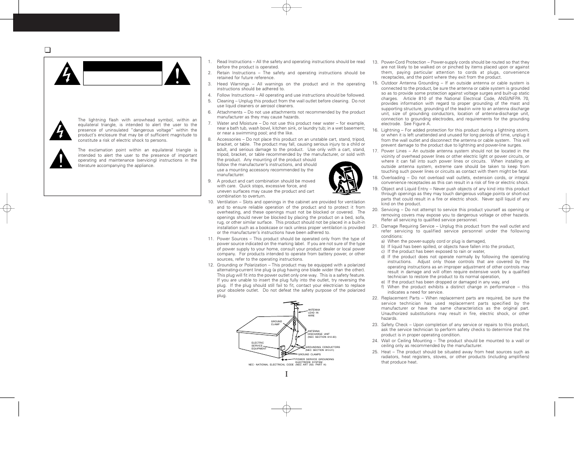 Safety instructions, Caution, Safety precautions | Warning, English | Denon AVR-687 User Manual | Page 2 / 64