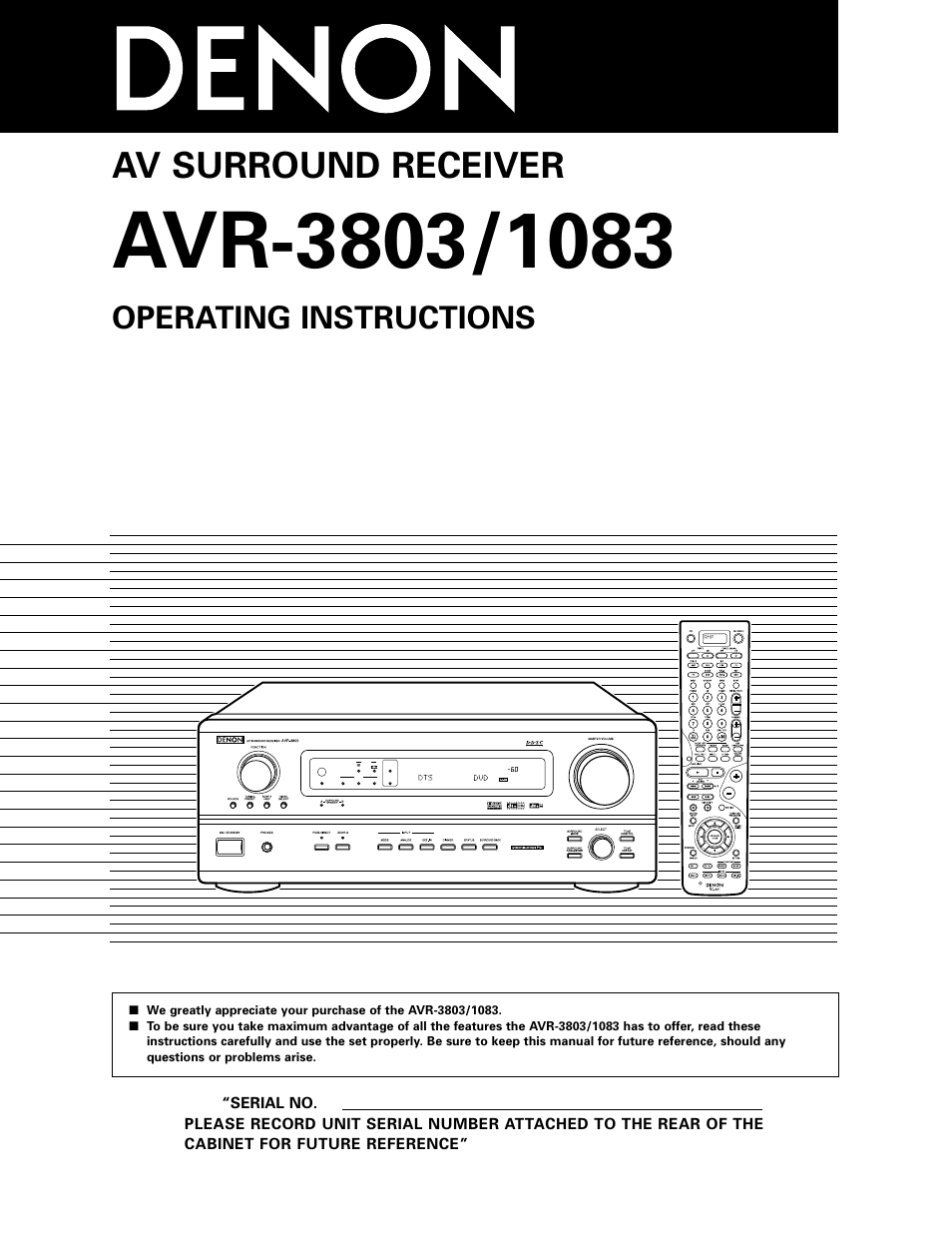 Denon 1083 User Manual | 84 pages