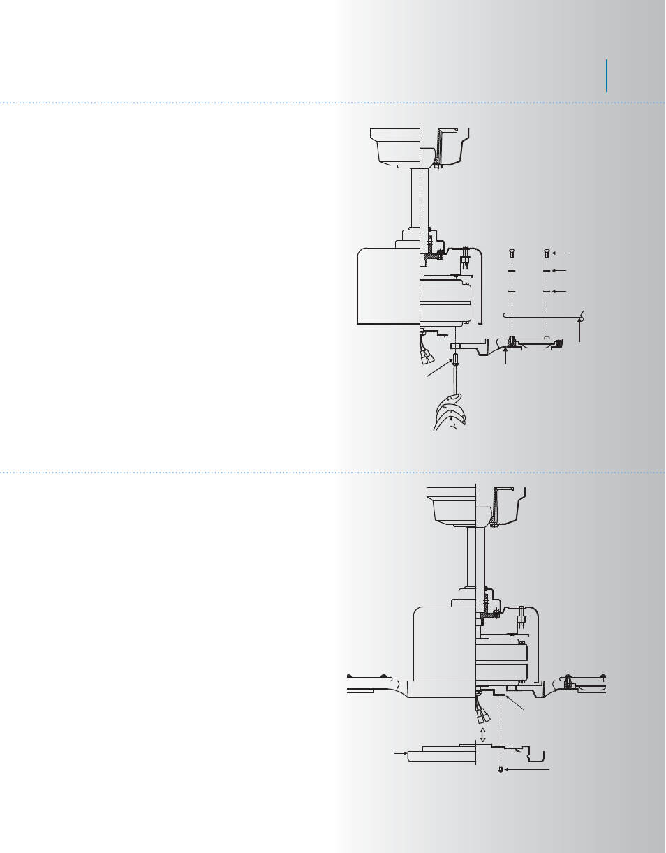 Kcl36+1l-300017-p8, Celino, Attaching the fan blades | Installing the light fixture | Kichler 300017 User Manual | Page 9 / 14