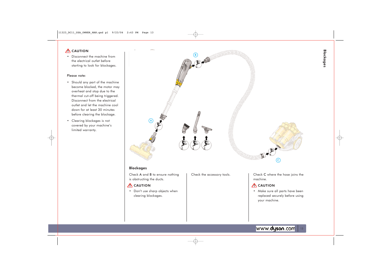 DYSON DC11 User Manual | Page 13 / 16