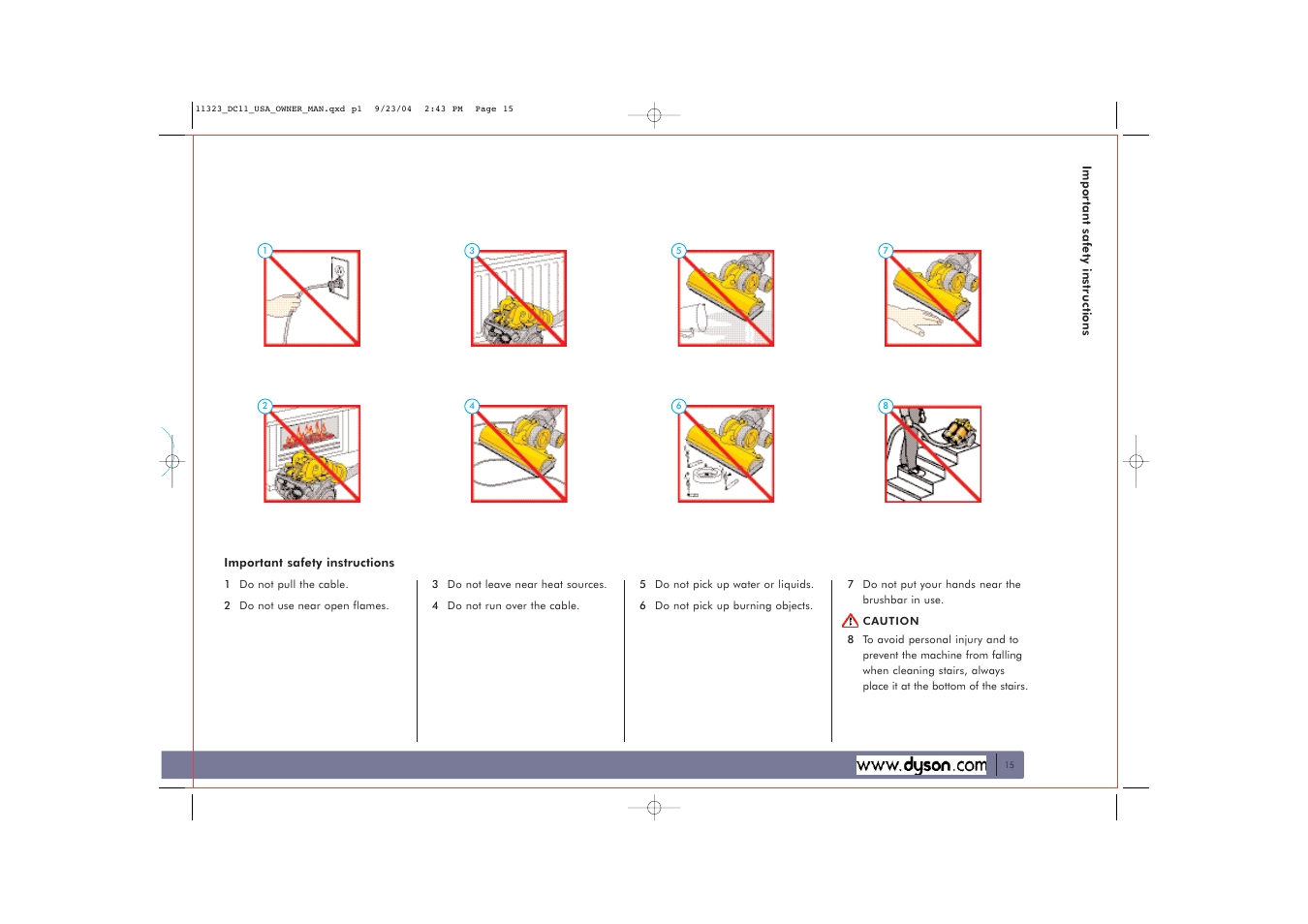 DYSON DC11 User Manual | Page 15 / 16