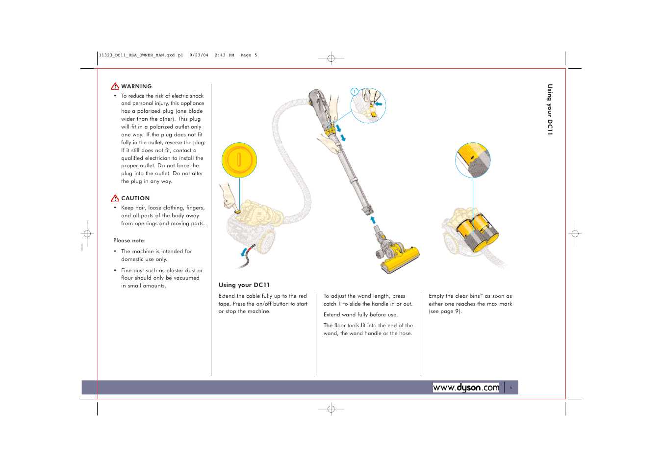 DYSON DC11 User Manual | Page 5 / 16