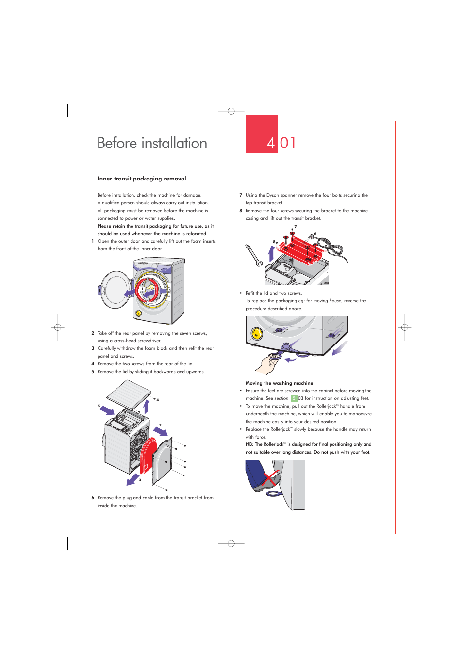 Before installation 4 01 | DYSON CRO2 User Manual | Page 7 / 24