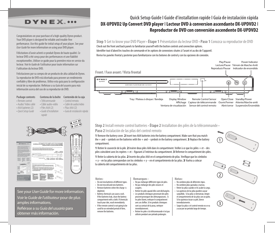 Dynex DX-UPDVD2 User Manual | 2 pages