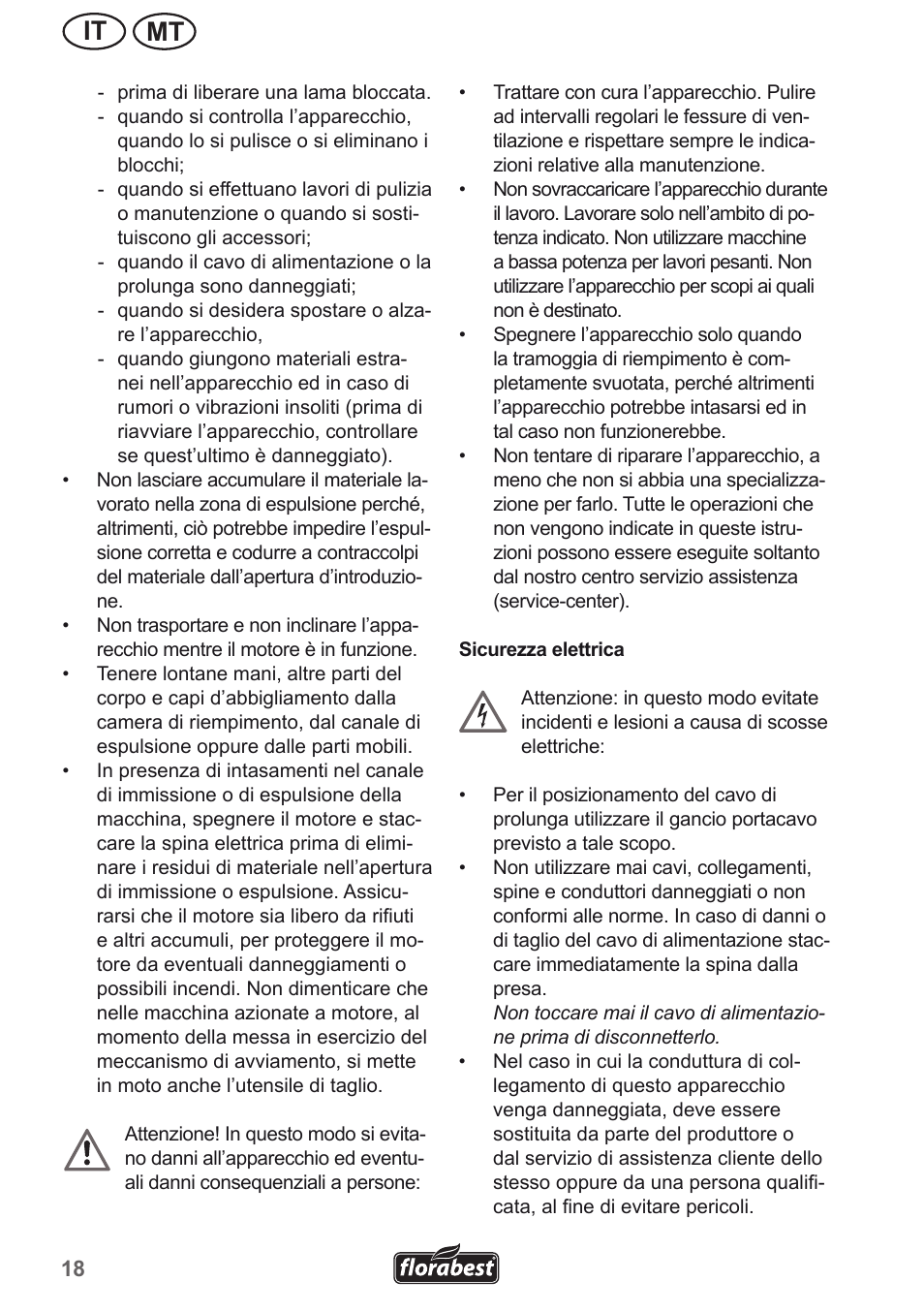 Mt it | Florabest FMH 2400 A1 User Manual | Page 18 / 58