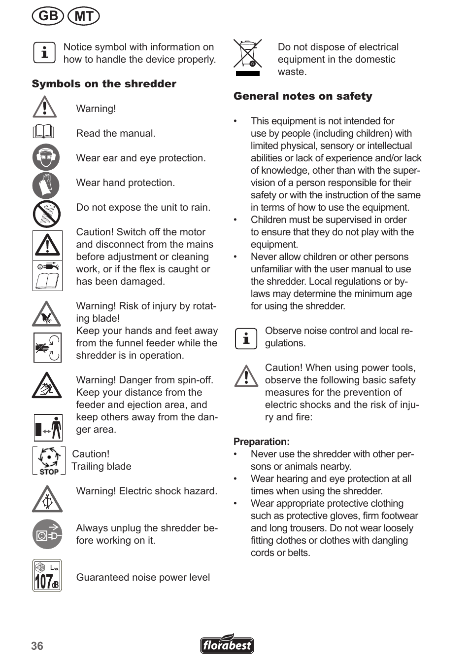 Mt gb | Florabest FMH 2400 A1 User Manual | Page 36 / 58
