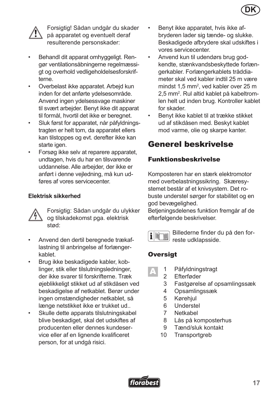 Generel beskrivelse | Florabest FMH 2400 A1 User Manual | Page 17 / 66