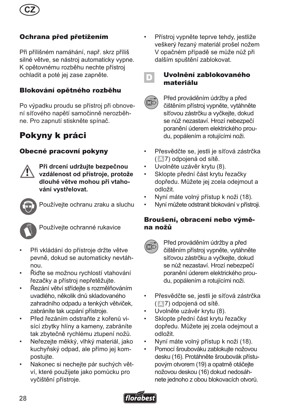 Pokyny k práci | Florabest FMH 2400 A1 User Manual | Page 28 / 66