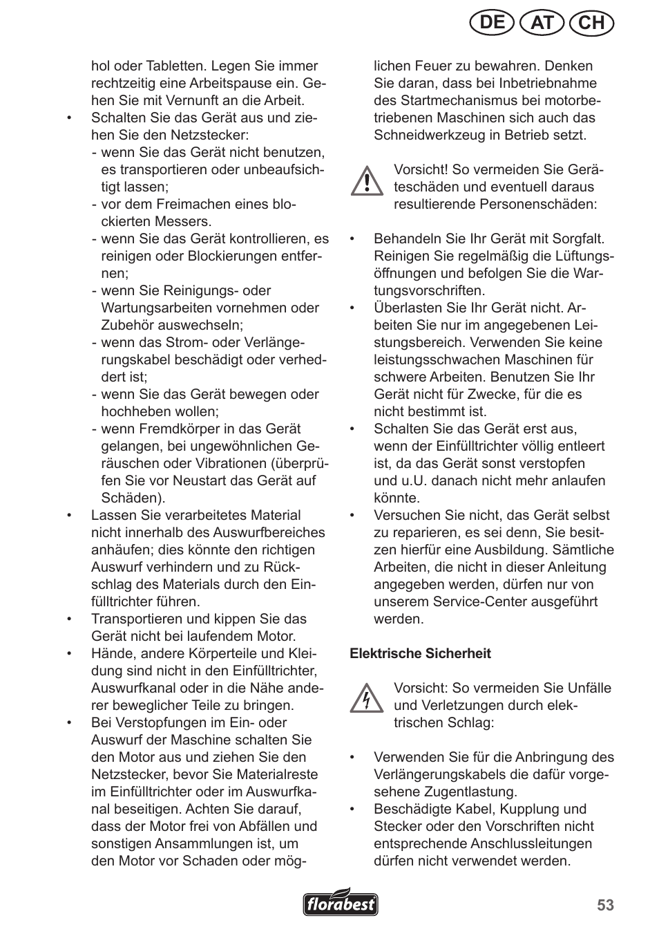 Ch at de | Florabest FMH 2400 A1 User Manual | Page 53 / 66
