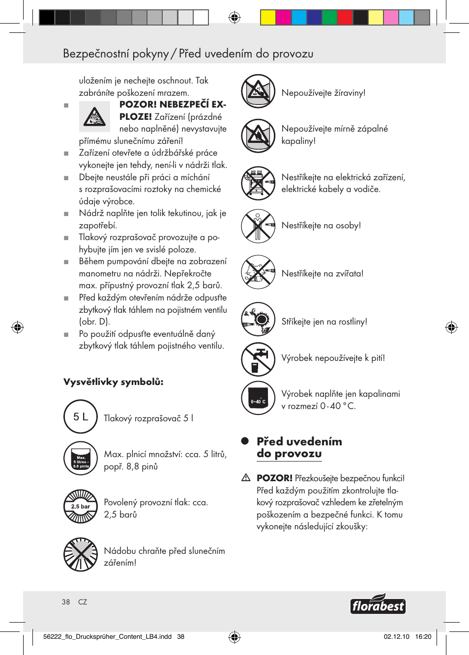 Před uvedením do provozu | Florabest Z30597 User Manual | Page 36 / 53