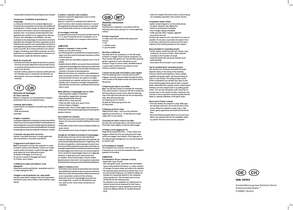 Florabest Compost Bin / Composter User Manual | Page 2 / 15