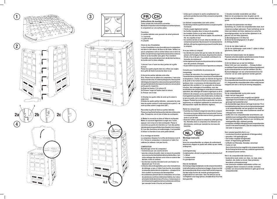 Qe r t, 2a 2b 2c | Florabest Compost Bin / Composter User Manual | Page 3 / 15