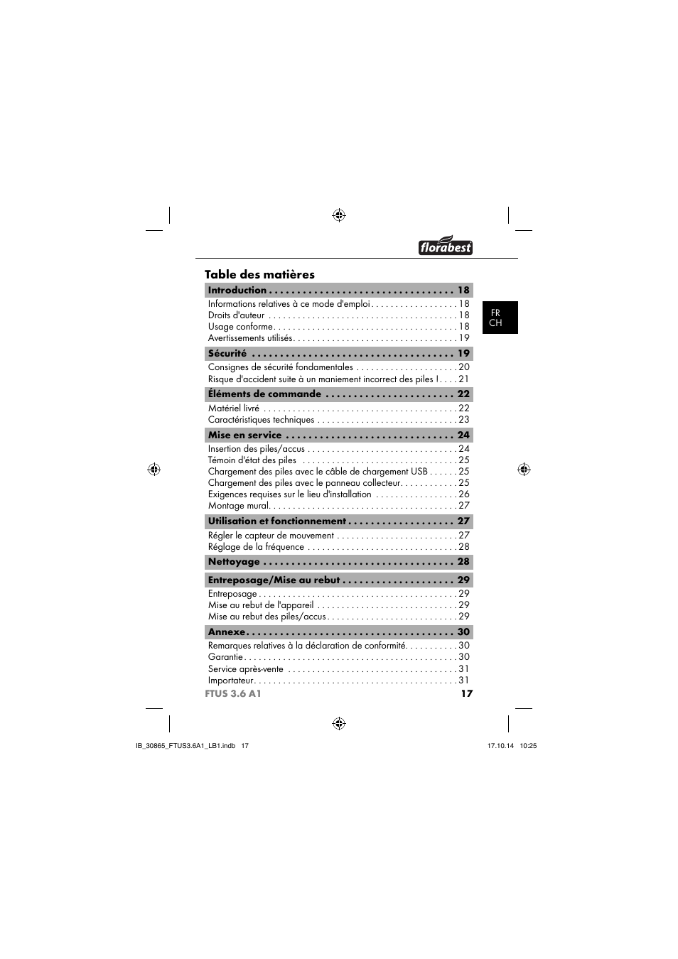 Florabest FTUS 3.6 A1 User Manual | Page 20 / 66