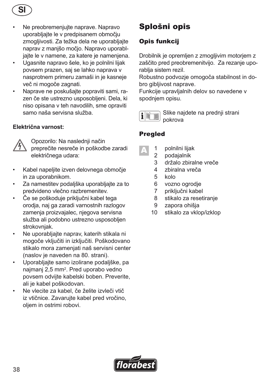 Splošni opis | Florabest FMH 2400 B2 User Manual | Page 38 / 81
