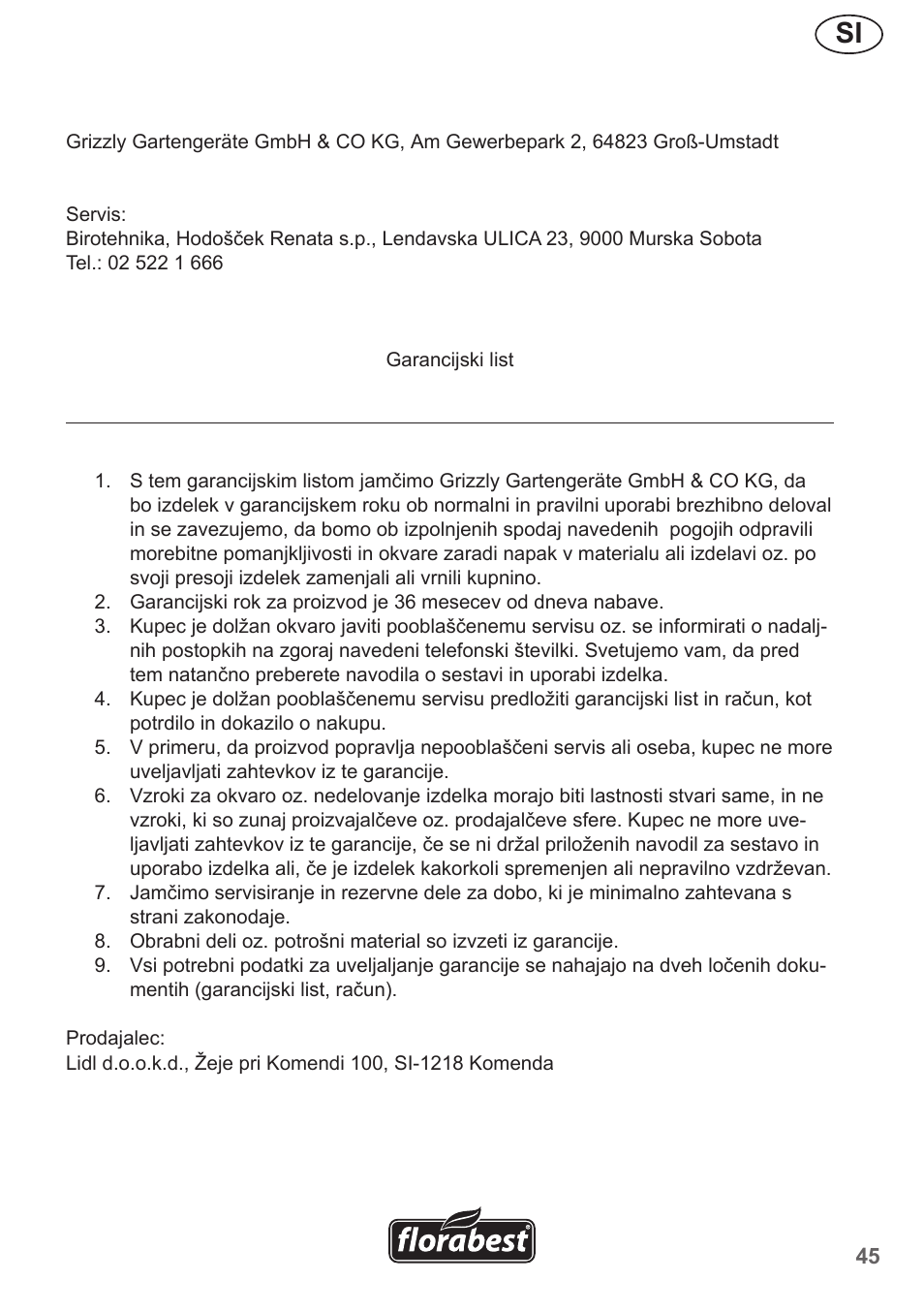 Florabest FMH 2400 B2 User Manual | Page 45 / 81