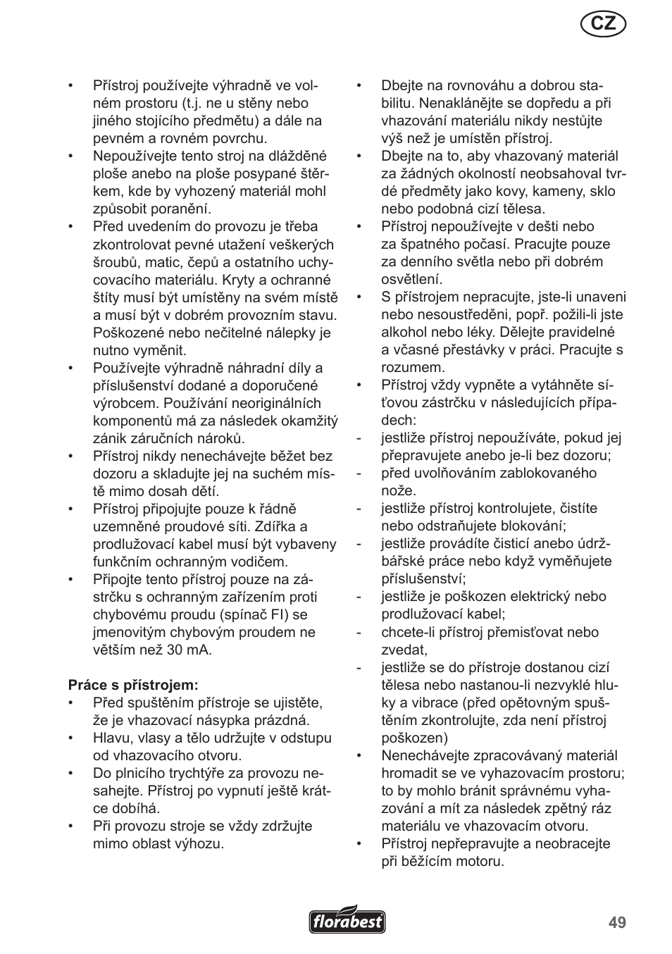Florabest FMH 2400 B2 User Manual | Page 49 / 81