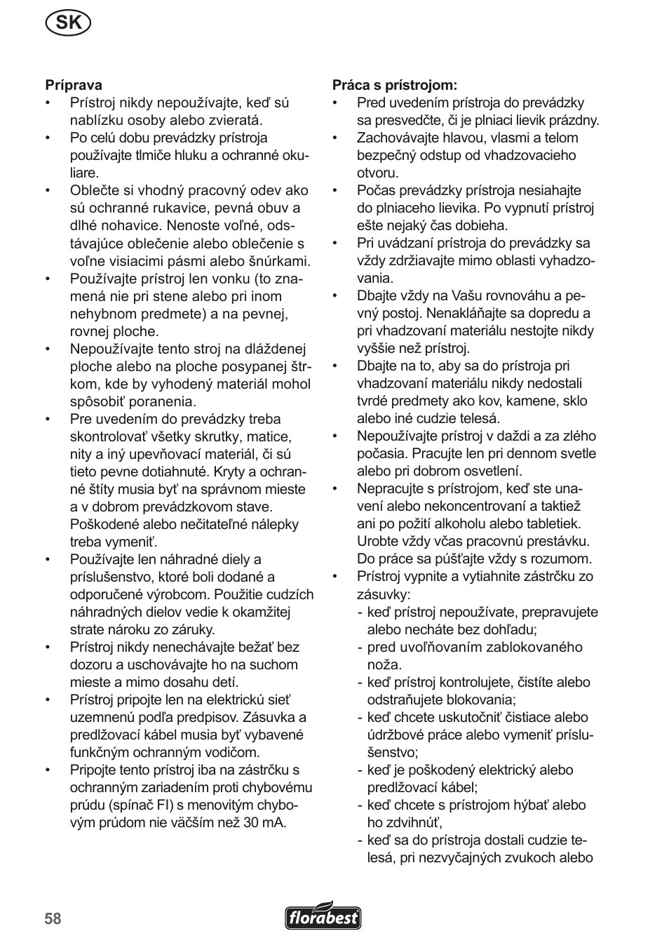 Florabest FMH 2400 B2 User Manual | Page 58 / 81