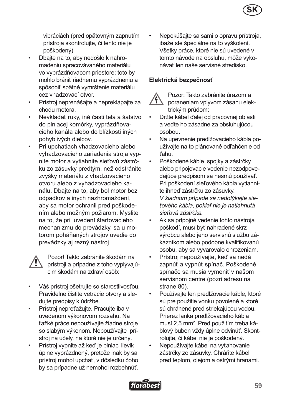 Florabest FMH 2400 B2 User Manual | Page 59 / 81