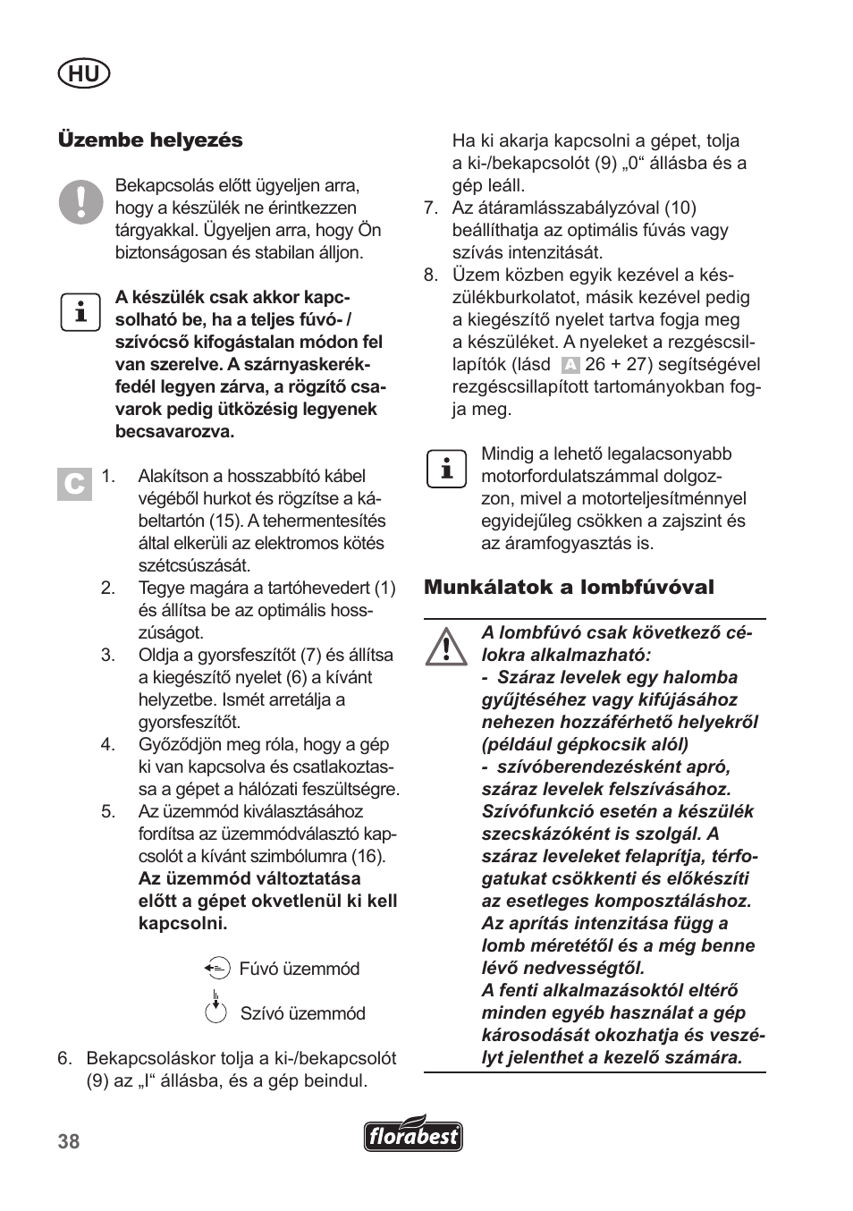 Florabest FLB 2500 A3 User Manual | Page 38 / 110
