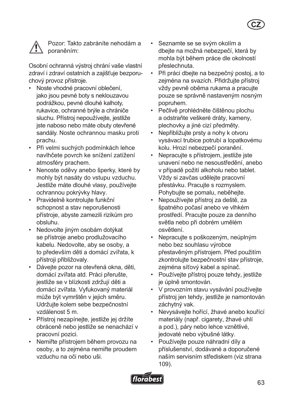 Florabest FLB 2500 A3 User Manual | Page 63 / 110
