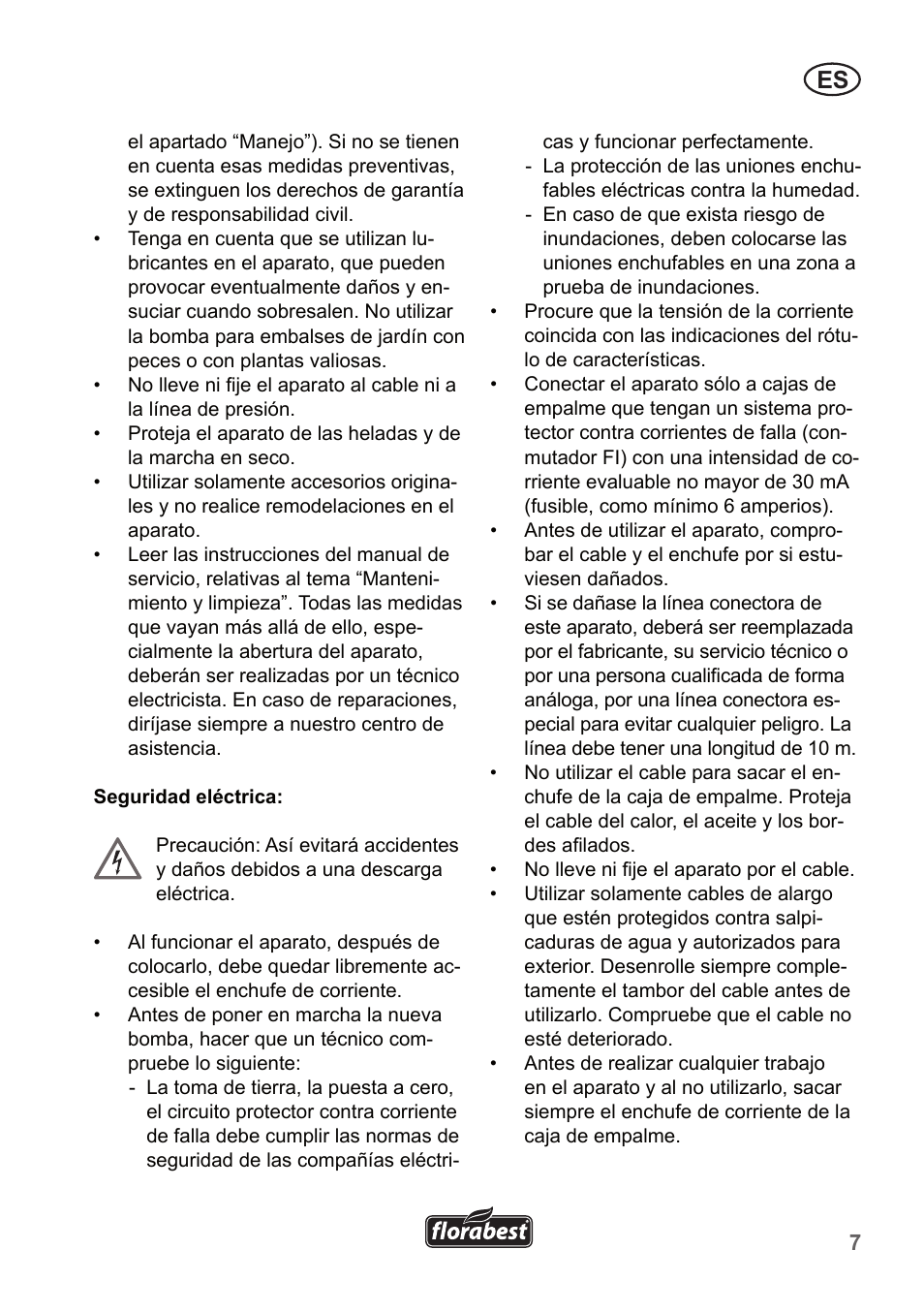Florabest FTP 400 A1 User Manual | Page 7 / 70