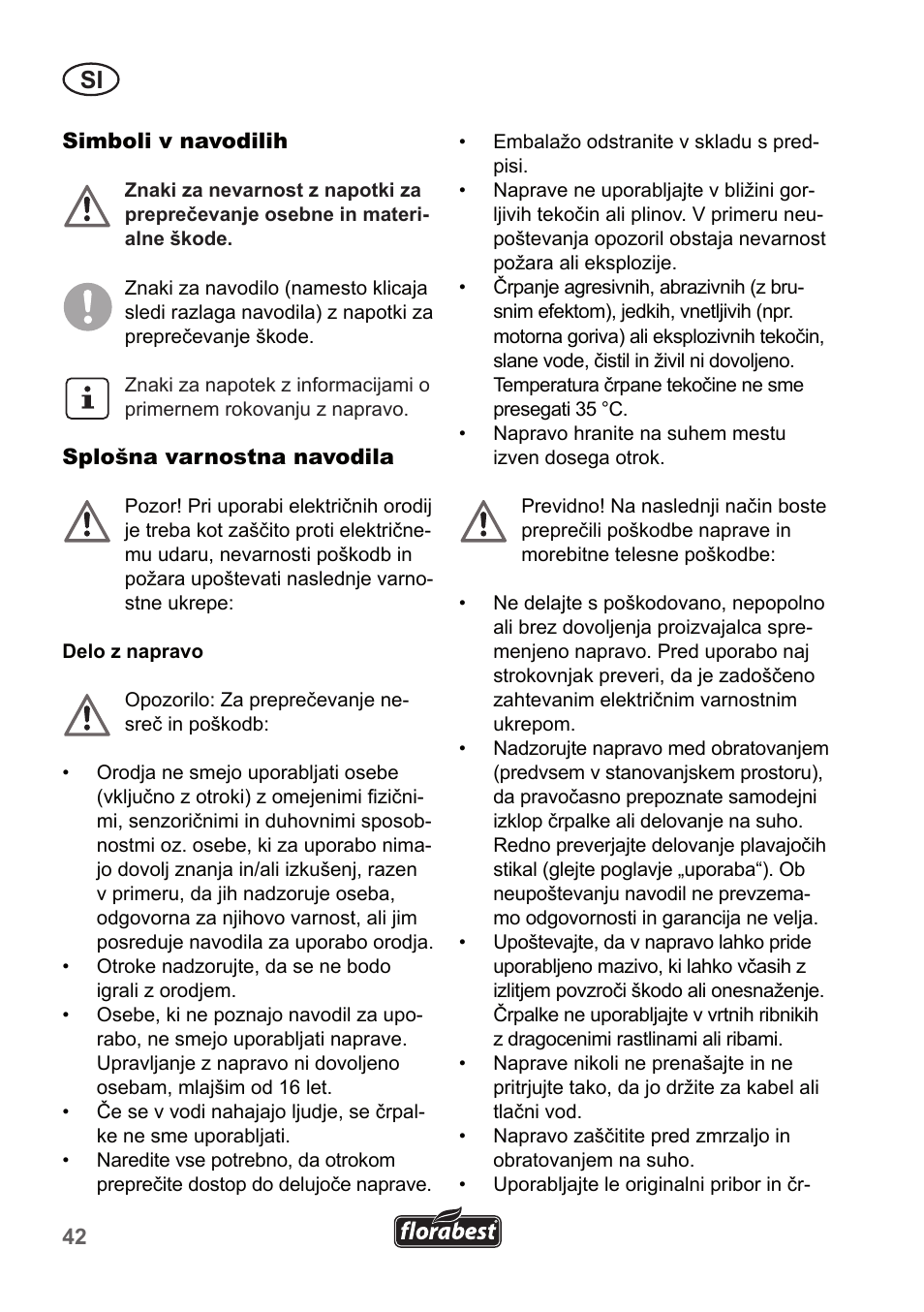Florabest FTP 400 A1 User Manual | Page 42 / 94