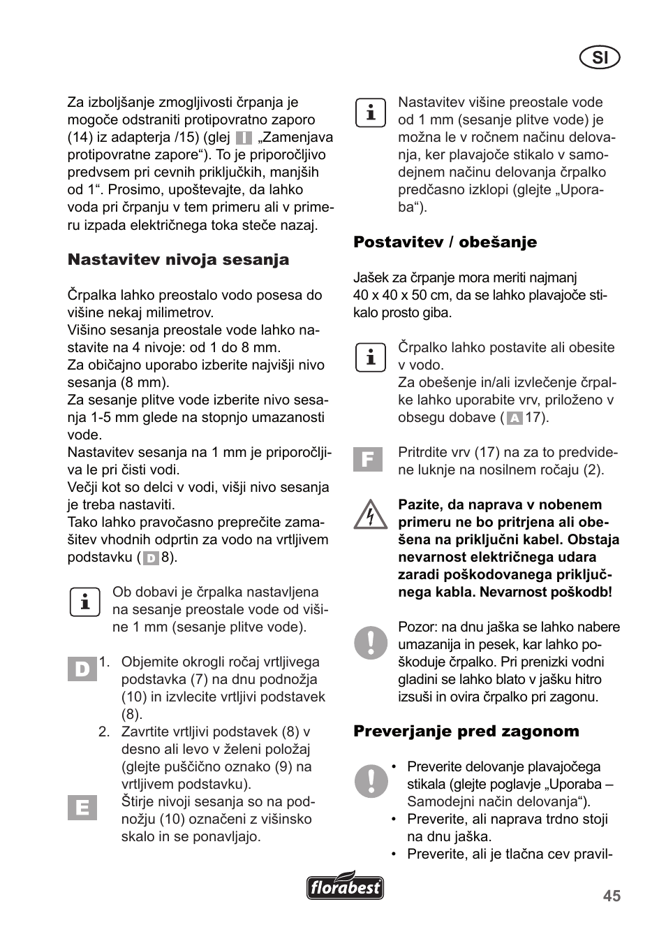 Florabest FTP 400 A1 User Manual | Page 45 / 94