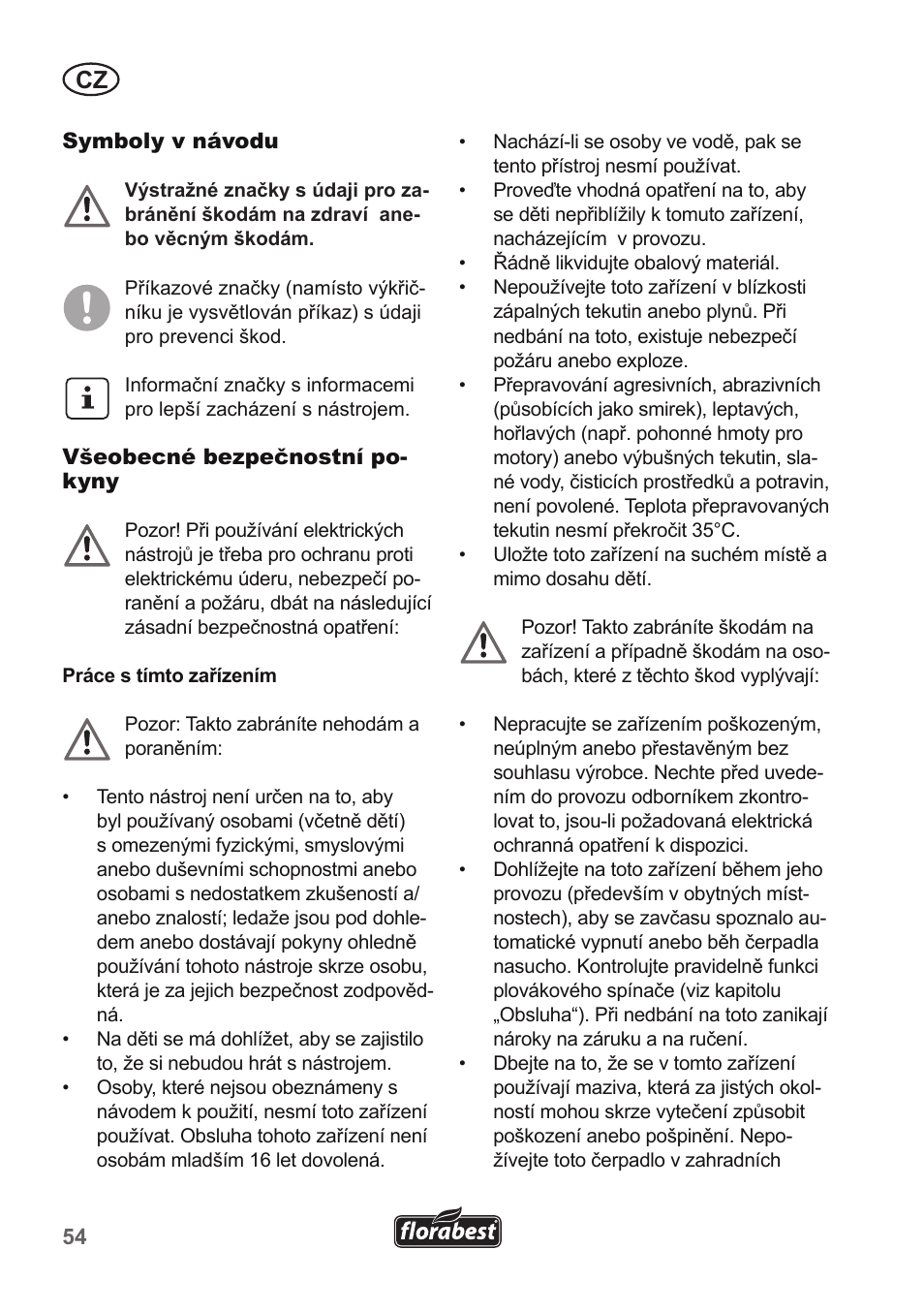 Florabest FTP 400 A1 User Manual | Page 54 / 94