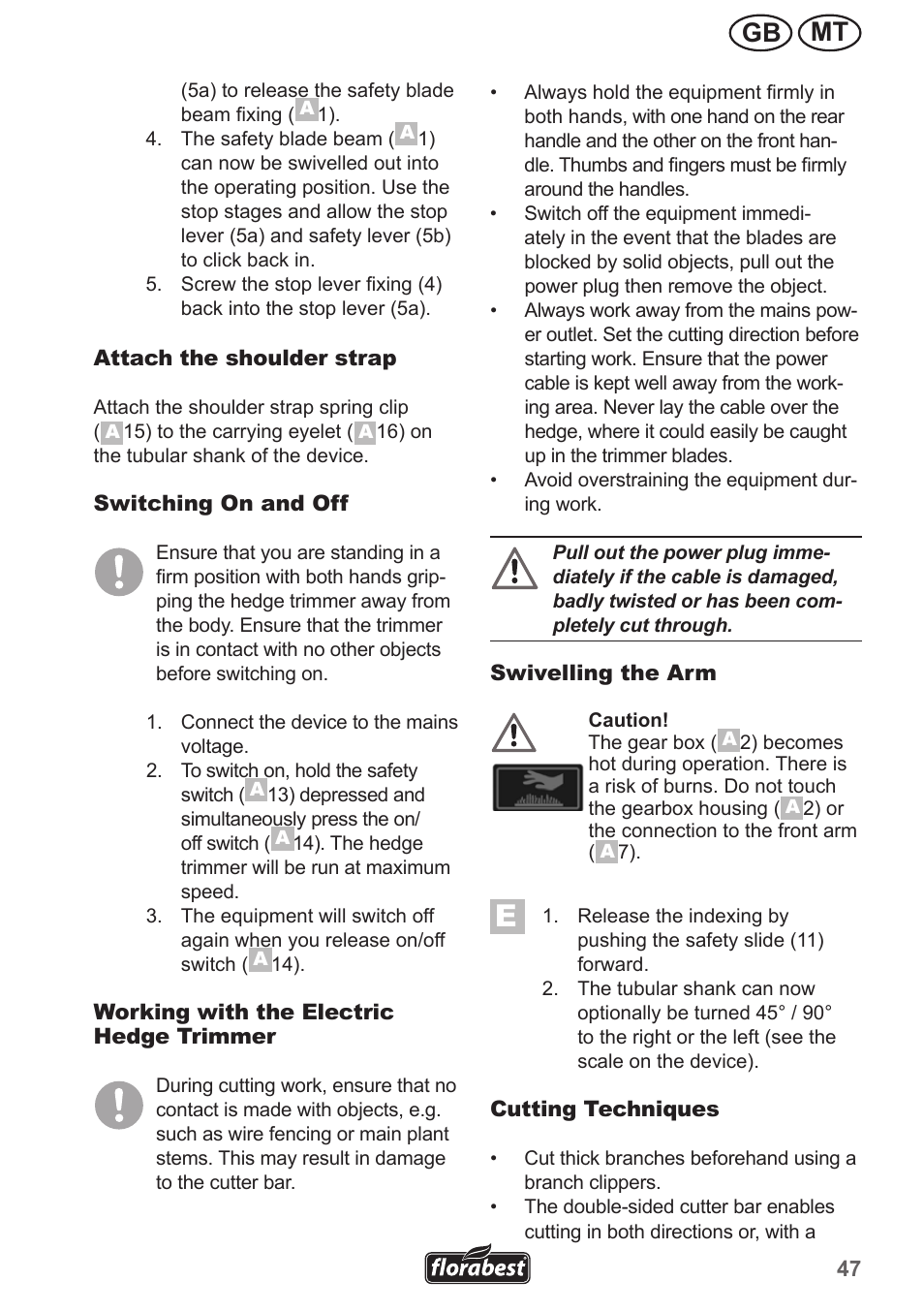 Mt gb | Florabest FHL 900 A1 User Manual | Page 47 / 70