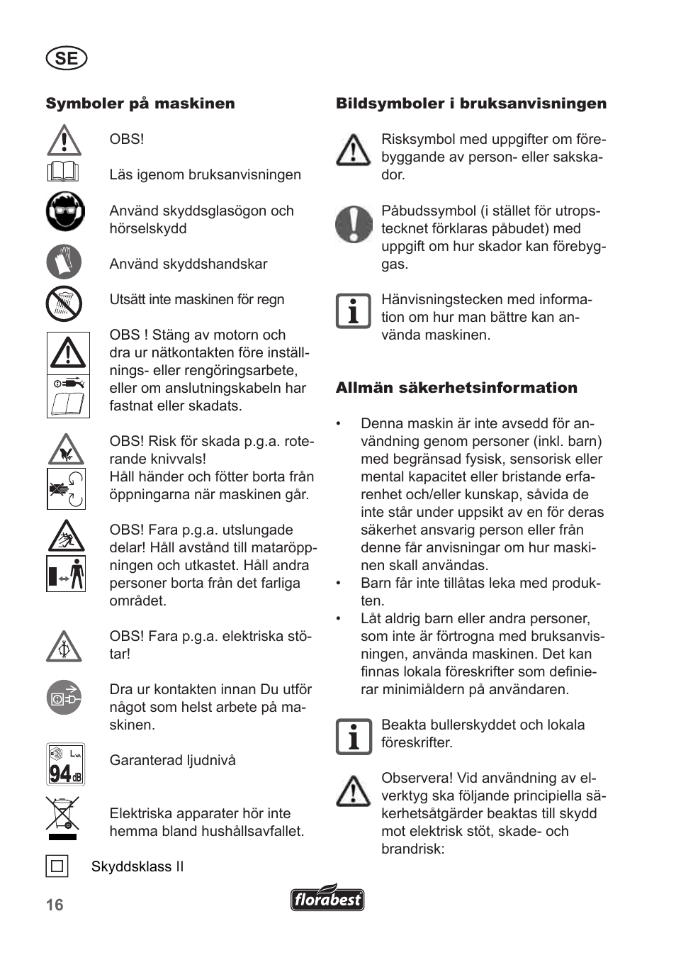 Florabest FLH 2500 A1 User Manual | Page 16 / 94
