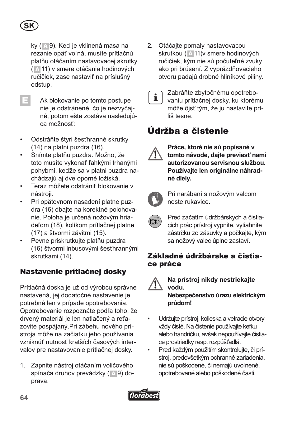 Údržba a čistenie | Florabest FLH 2500 A1 User Manual | Page 64 / 94