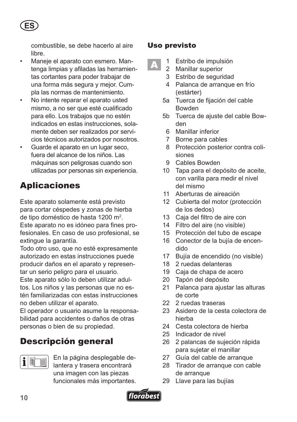 Aplicaciones, Descripción general | Florabest FBM 135 A1 User Manual | Page 10 / 100