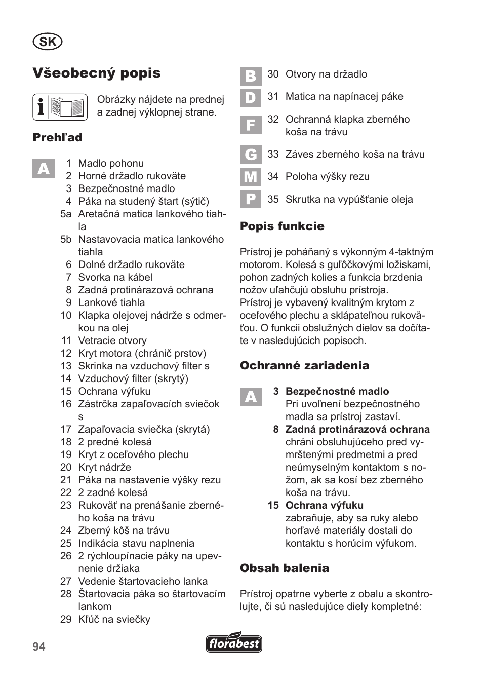 Všeobecný popis | Florabest FBM 135 A1 User Manual | Page 94 / 132