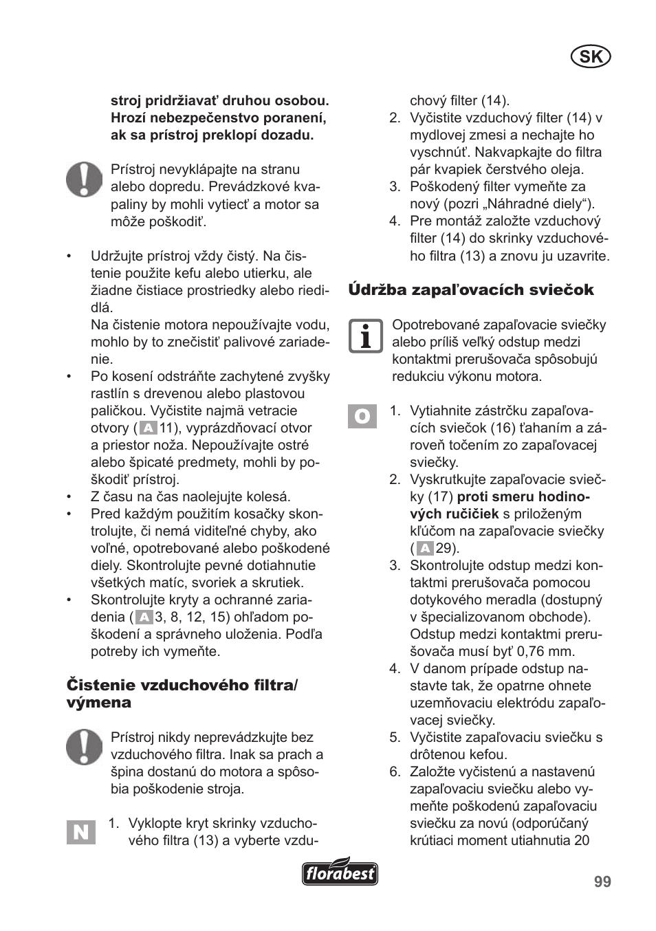 Florabest FBM 135 A1 User Manual | Page 99 / 132