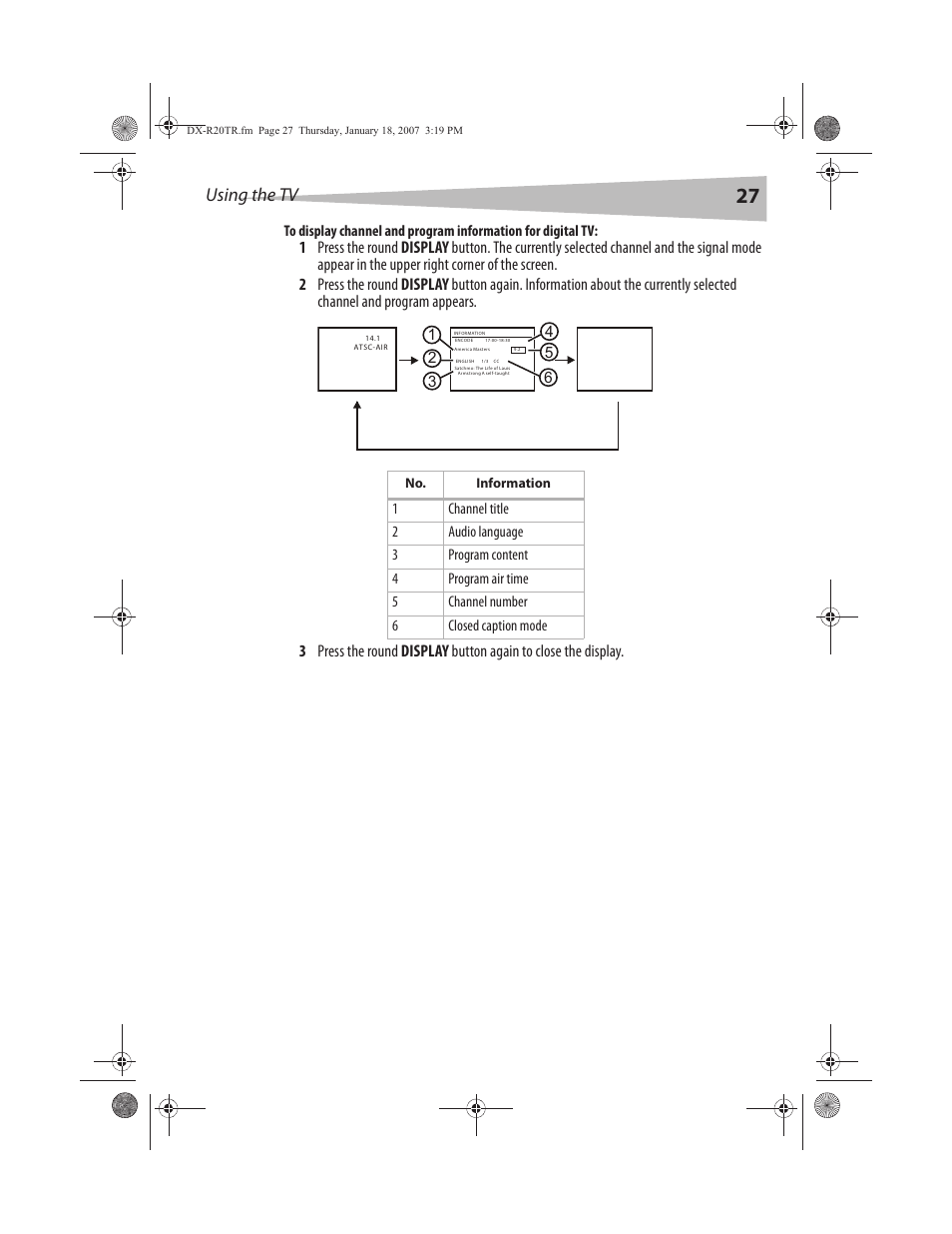 Using the tv | Dynex DX-R20TR User Manual | Page 28 / 67