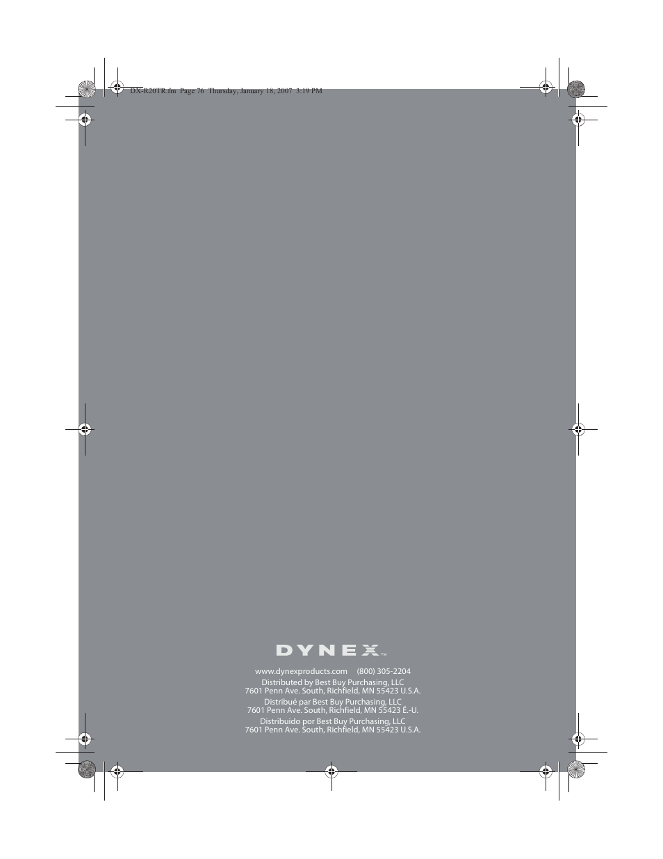 Dynex DX-R20TR User Manual | Page 67 / 67
