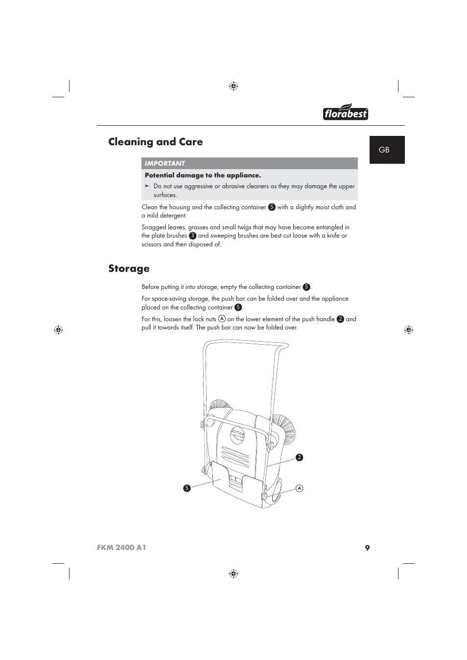 Cleaning and care, Storage | Florabest FKM 2400 A1 User Manual | Page 11 / 86