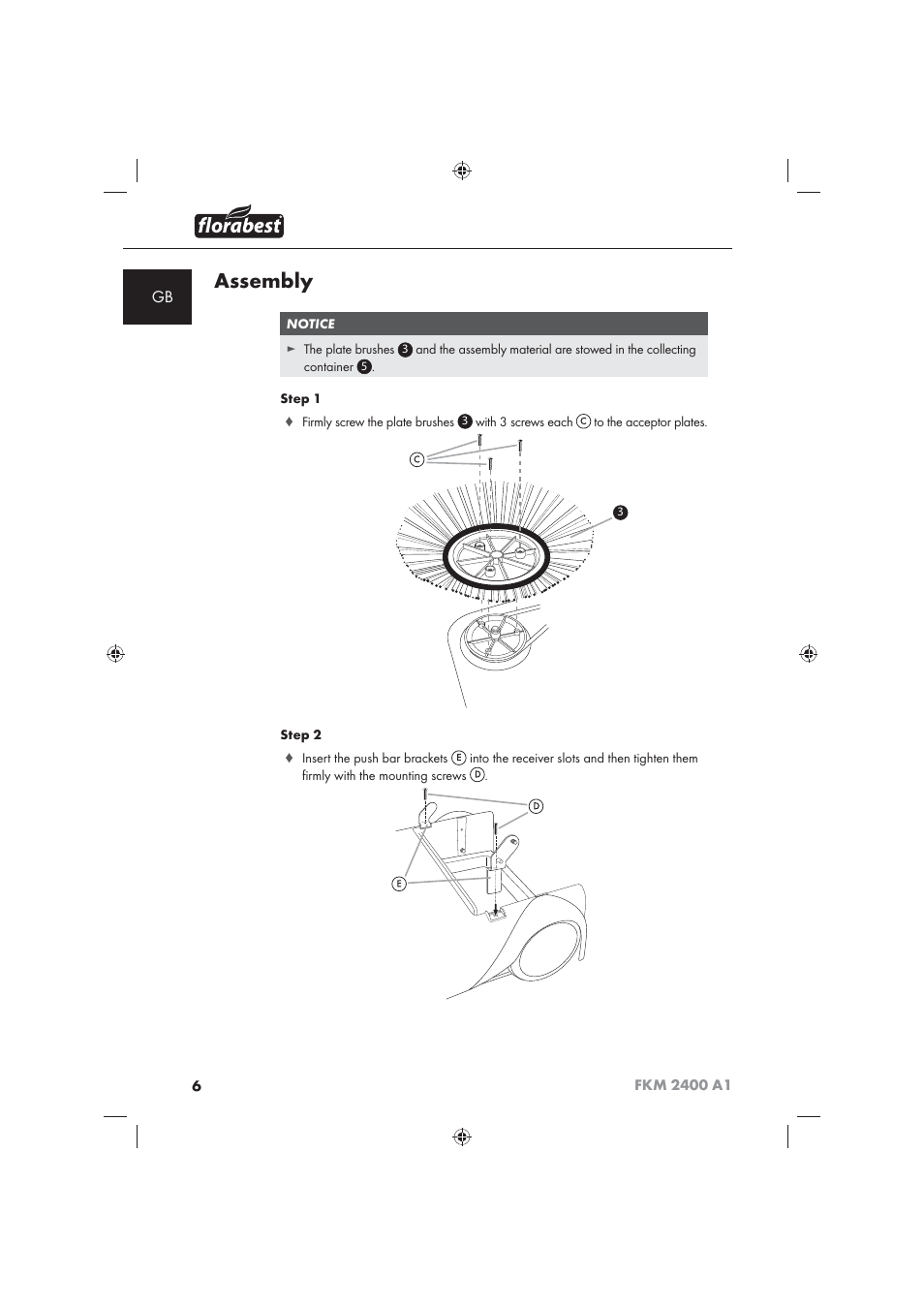 Assembly | Florabest FKM 2400 A1 User Manual | Page 8 / 86