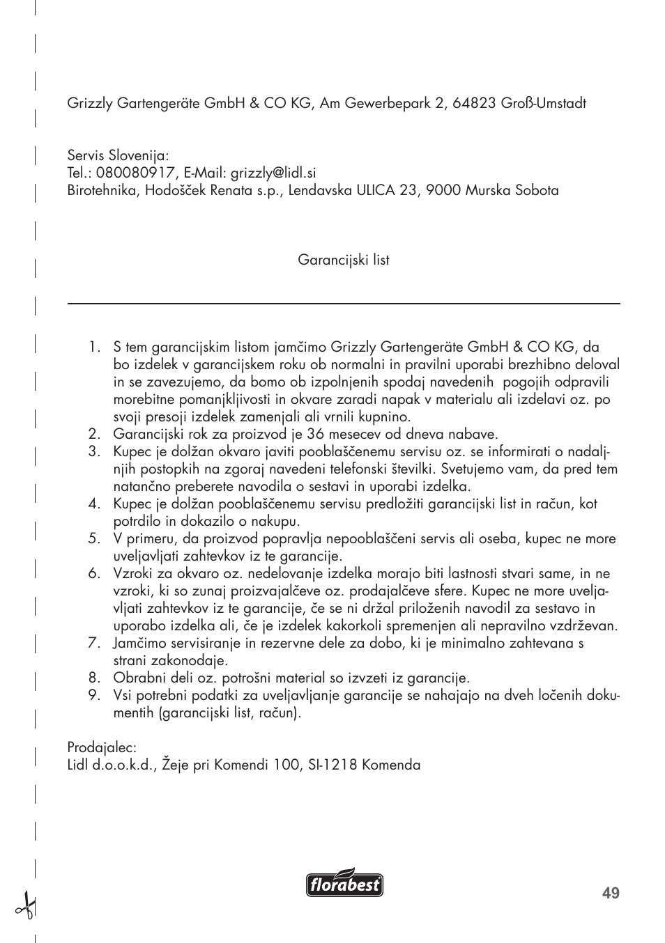 Florabest FHT 600 B2 User Manual | Page 49 / 90