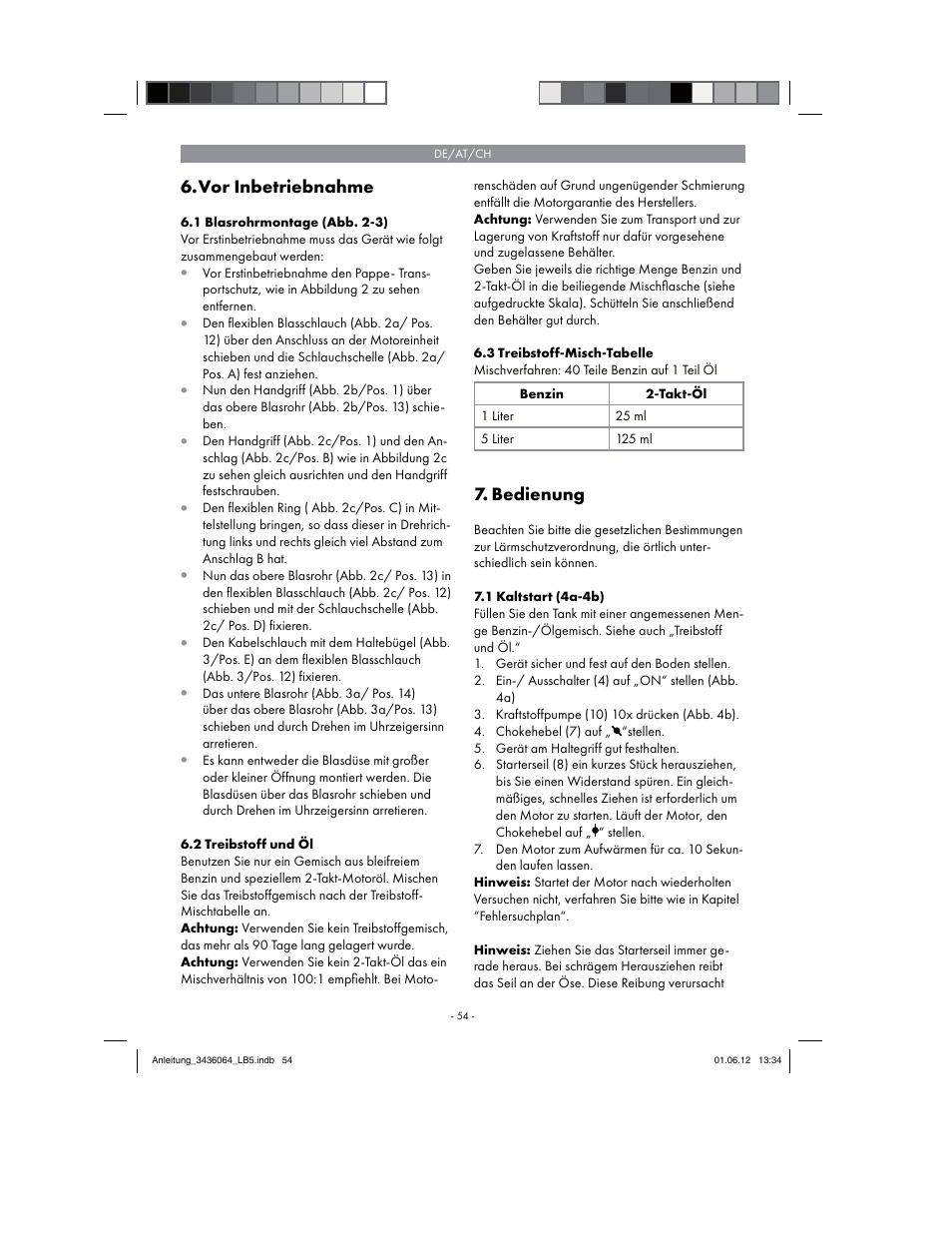 Vor inbetriebnahme, Bedienung | Florabest FBLB 33 A1 User Manual | Page 54 / 62