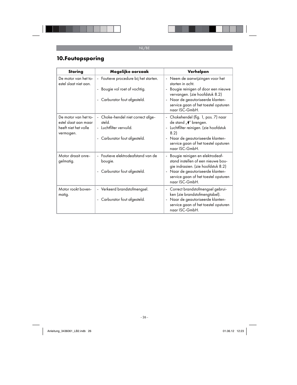 Foutopsporing | Florabest FBLB 33 A1 User Manual | Page 26 / 54