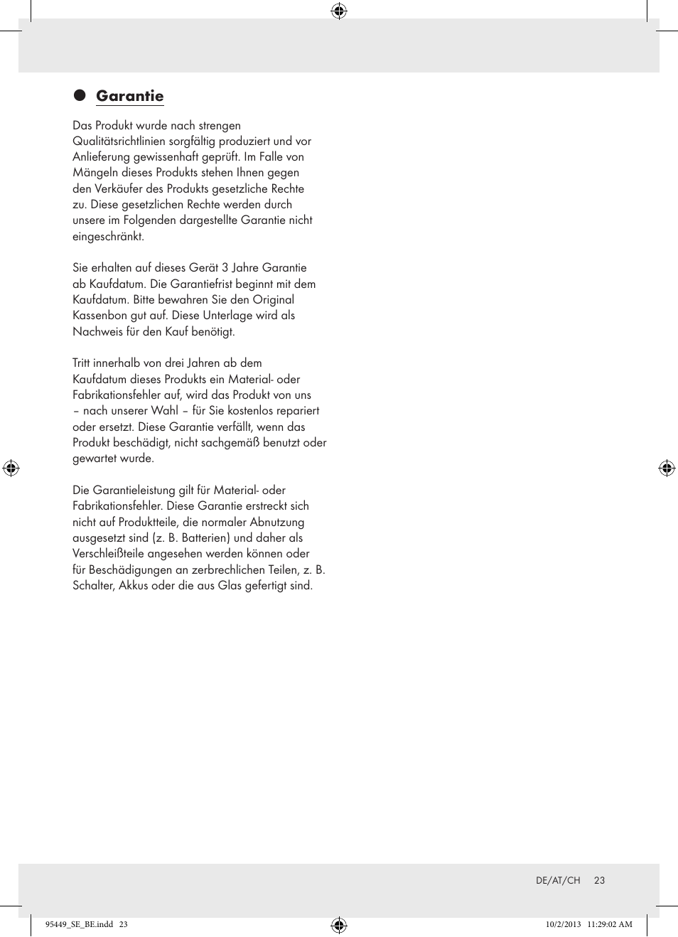 Garantie | Florabest Z31806A/ Z31806B/ Z31806C User Manual | Page 23 / 27