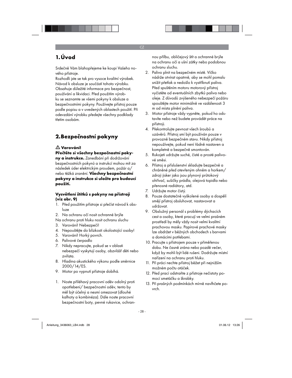 Úvod, Bezpečnostní pokyny | Florabest FBLB 33 A1 User Manual | Page 28 / 62